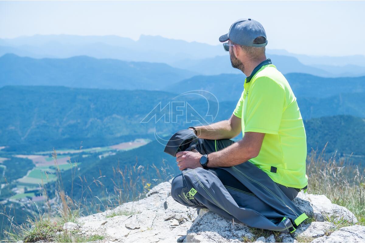 Tee-shirt de travail Pireneo RBT Jaune fluo et col gris